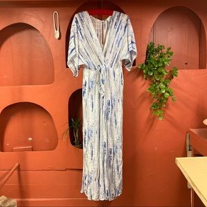 The Room Wide Leg Jumpsuit in Tie Dye Lagoon Large